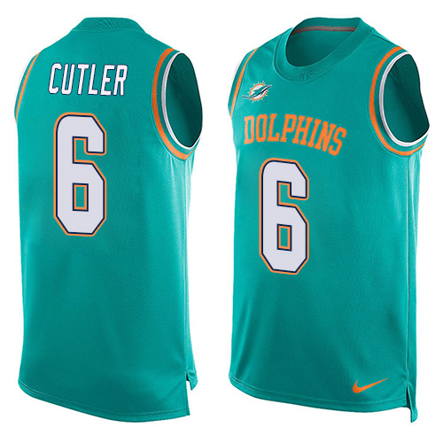 Nike Dolphins #6 Jay Cutler Aqua Green Team Color Men's Stitched NFL Limited Tank Top Jersey